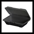 Genpak Genpak 20500-3L 9 x 6 in. Large Hinged Foam Container; Black - Case of 200 20500-3L